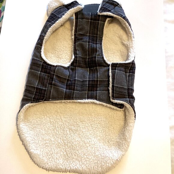 Live Love Bark Dog Coat Pet Jacket Clothing Size L Sherpa White Lining - Picture 3 of 7